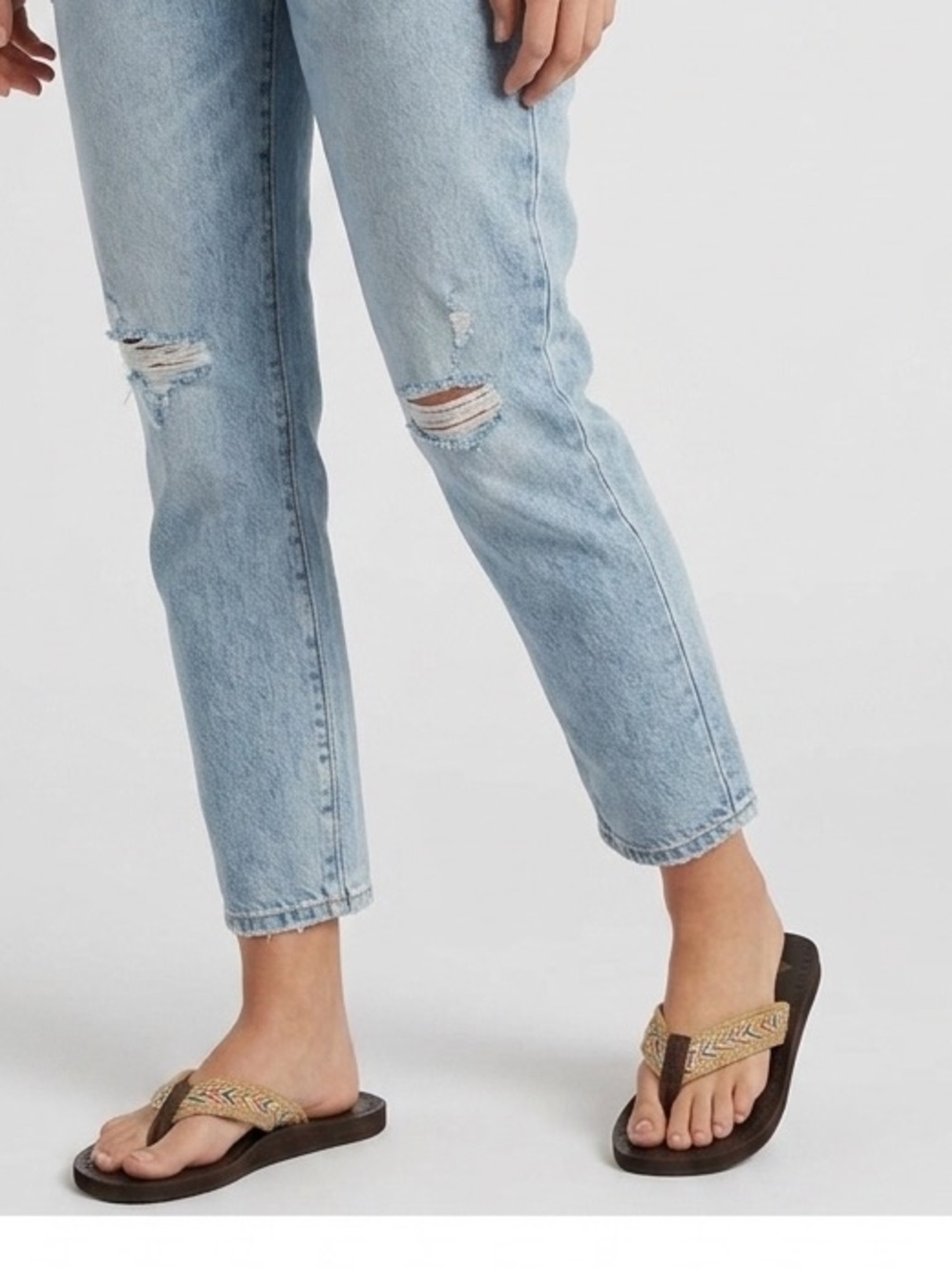 Roxy Sandals with Colorful Woven Aztec Straps